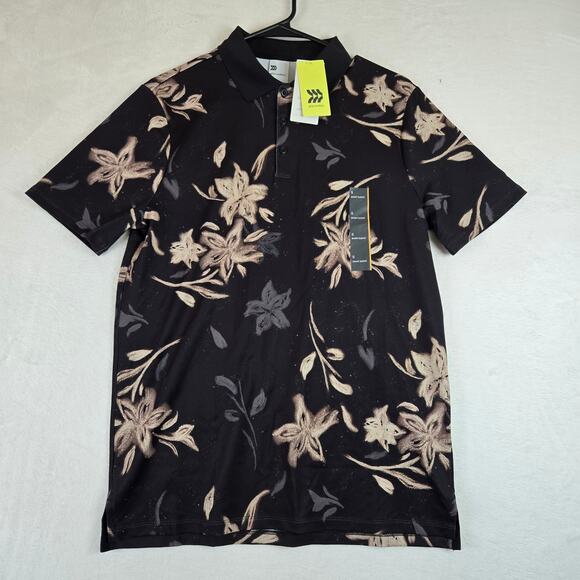 All in Motion Polo Shirt Mens Moisture Wicking Floral Golf Shirt Small 0611 - Picture 2 of 10